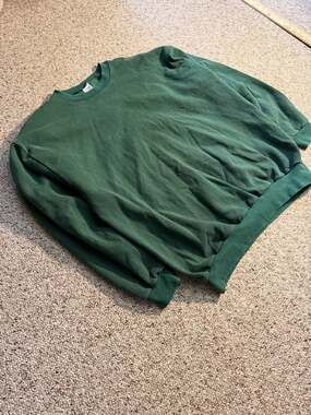 Vintage 90s Jerzees Forest Green Crewneck Sweatshirt Made in USA Size USA L